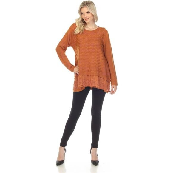 Women's Sequin Sparkle Pullover Sweater – Dressy Knit Top - Picture 3 of 7